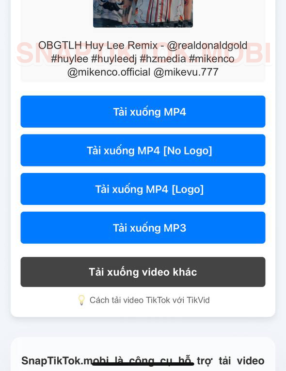 Chọn Tải xuống MP3