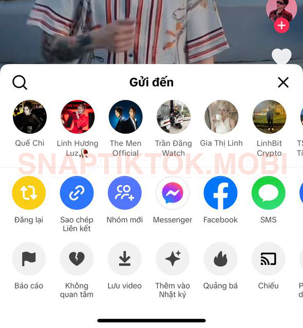 Sao chép liên kết video Tiktok
